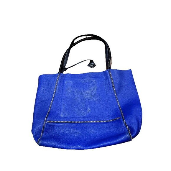 Botkier Women's Blue Soho Pebbled Leather Tote Bag Edgy Contemporary Fabulous! - Picture 7 of 7